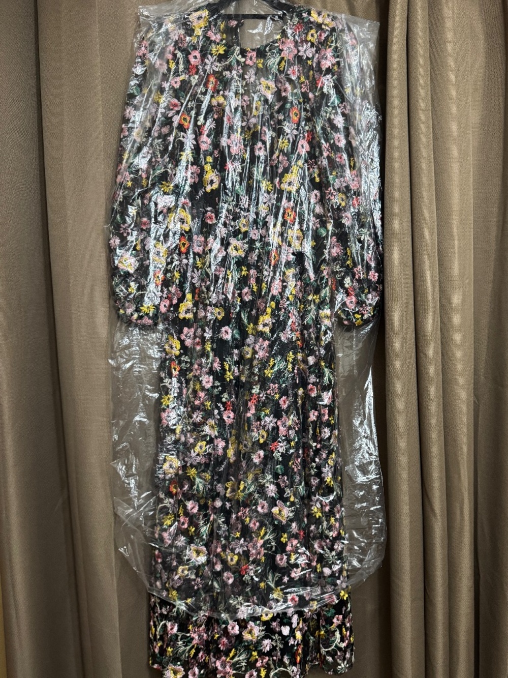 ASOS EDITION all over floral embroidered maxi dress in black